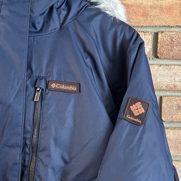 Columbia Suttle Mountain Long Insulated Hooded Jacket Coat Navy Size 3X - Picture 3 of 6